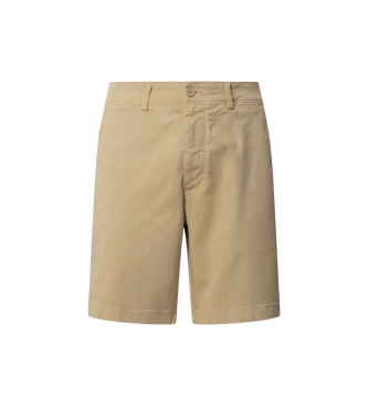 Pepe Jeans Beige stretch twill fabric chino shorts