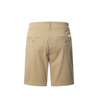 Pepe Jeans Beige stretch twill fabric chino shorts