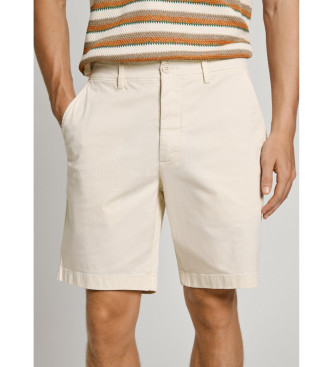 Pepe Jeans Chino shorts in white stretch twill fabric