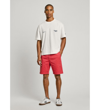 Pepe Jeans Chino shorts in stretch twill fabric red