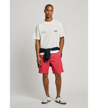 Pepe Jeans Chino shorts in stretch twill fabric red