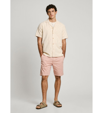 Pepe Jeans Pink stretch twill fabric chino shorts