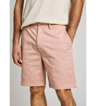 Pepe Jeans Pink stretch twill fabric chino shorts