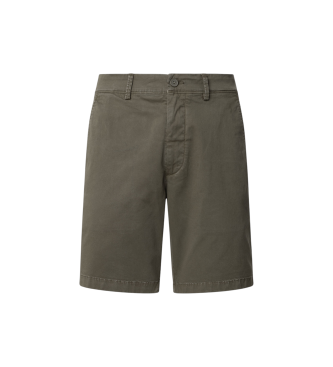 Pepe Jeans Green stretch twill fabric chino shorts