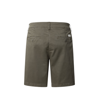 Pepe Jeans Green stretch twill fabric chino shorts