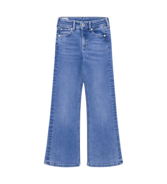 Pepe Jeans Niebieskie dżinsy Slim Fit Flare