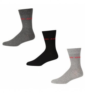 Pepe Jeans 3-pack of Carson Socks black, grey