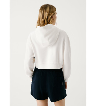 Pepe Jeans Fit cropped hoodie white