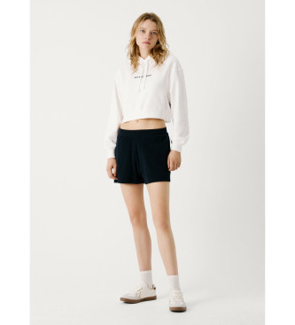 Pepe Jeans Fit cropped hoodie white