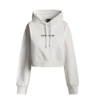 Pepe Jeans Croppad hoodie med passform vit