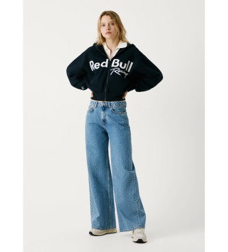 Pepe Jeans Sweatshirt med dragkedja och huva marinbl