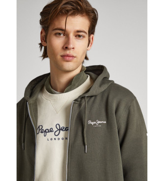 Pepe Jeans Felpa verde con zip Edward