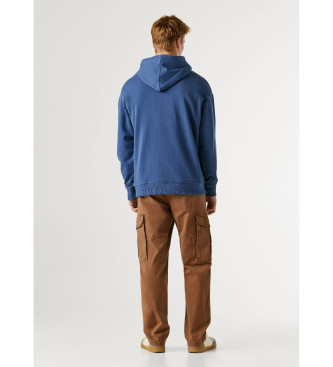 Pepe Jeans Felpa blu con logo piccolo Geo