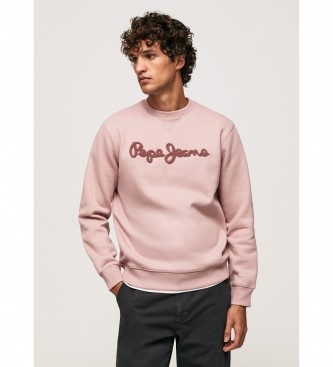 Pepe Jeans Sudadera logo bordado rosa