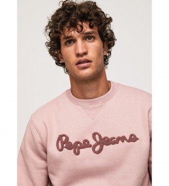 Pepe Jeans Roze geborduurd logo sweatshirt
