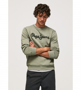 Pepe Jeans Groen geborduurd logo sweatshirt