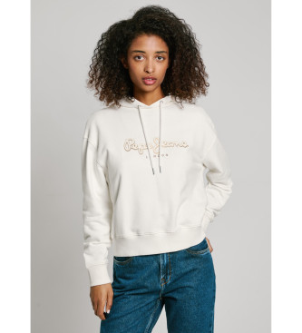 Pepe Jeans Maddy sweatshirt med htte, hvid