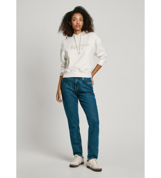 Pepe Jeans Maddy sweatshirt med huva vit