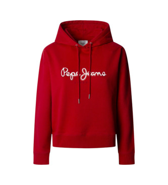 Pepe Jeans Felpa rossa con cappuccio Maddy