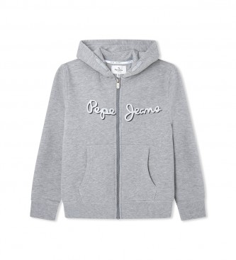 Pepe Jeans Nolan grey zip-up sweatshirt