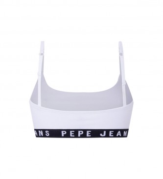 Pepe Jeans Bombažni športni nedrček bele barve