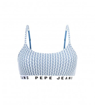 Pepe Jeans Biustonosz z nadrukiem logo, cały niebieski