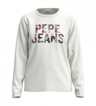 Pepe Jeans Manchas de logotipo branco da T-shirt