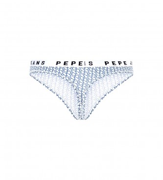 Pepe Jeans Perizoma blu con logo stampato su tutta la superficie