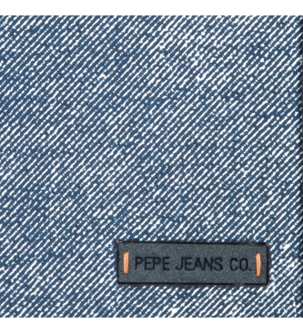 Pepe Jeans Pepe Jeans Porta carte di pelle blu -9,5x7,5x0,5cm-