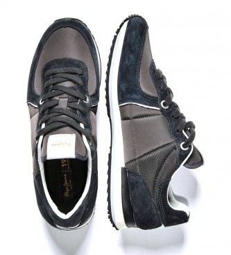 Pepe Jeans Tinker City dark grey leather sneakers