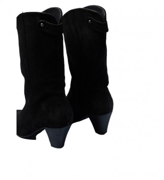 Pepe Jeans Stivali in pelle nera Trish Soft -Altezza tacco 5,5cm-
