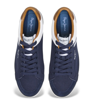 Pepe Jeans Scarpe da ginnastica Kenton Stage in pelle blu scuro