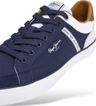 Pepe Jeans Scarpe da ginnastica Kenton Stage in pelle blu scuro