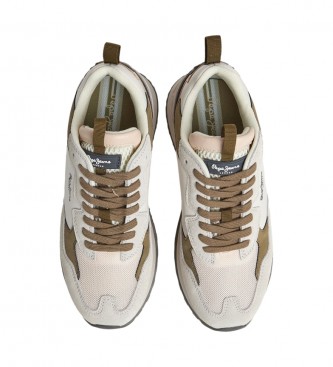 Pepe Jeans Blur Point beige leather shoes