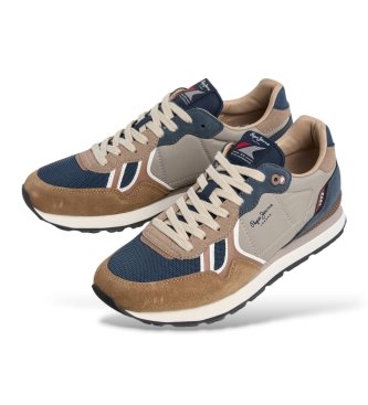 Pepe Jeans Brit Boost brown sneakers