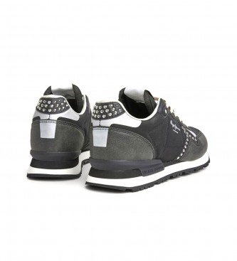 Pepe Jeans Brit Print Sid Sneakers črne barve