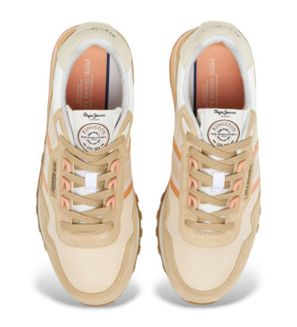 Pepe Jeans Sneakers Kingston Heritage in pelle beige