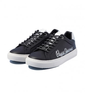 Pepe Jeans Adam Pam black leather sneakers 