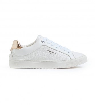 Pepe Jeans Adams Croco white leather sneakers