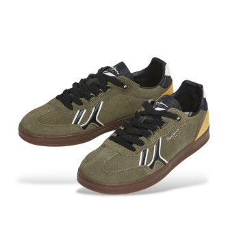 Pepe Jeans Baskets en cuir Ball Mix vert