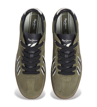 Pepe Jeans Baskets en cuir Ball Mix vert