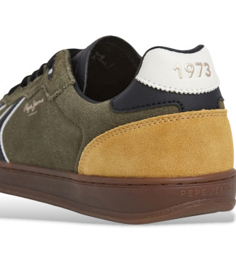 Pepe Jeans Baskets en cuir Ball Mix vert