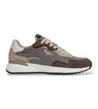 Pepe Jeans Zapatillas de piel Bampton City marrón oscuro