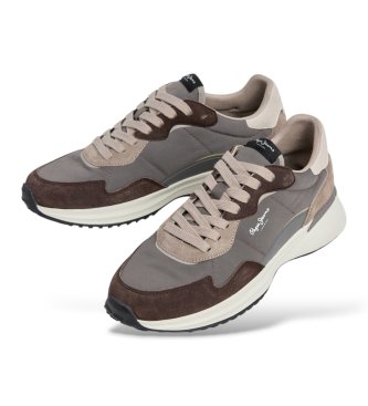 Pepe Jeans Zapatillas de piel Bampton City marrón oscuro