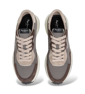 Pepe Jeans Zapatillas de piel Bampton City marrón oscuro