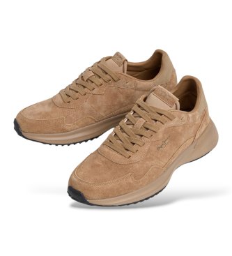 Pepe Jeans Bampton Suede sneakers i skind, beige camel