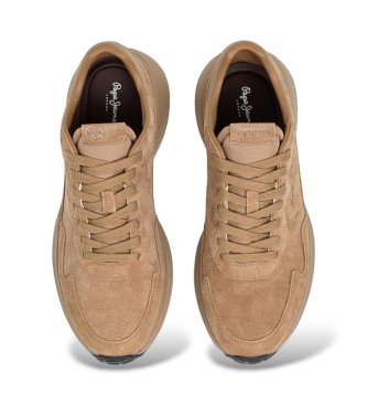 Pepe Jeans Bampton Suede sneakers i skind, beige camel