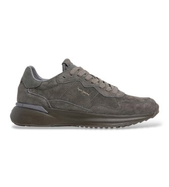Pepe Jeans Baskets en cuir Bampton Suede gris foncé