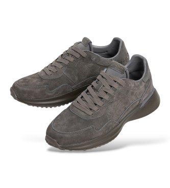 Pepe Jeans Baskets en cuir Bampton Suede gris foncé