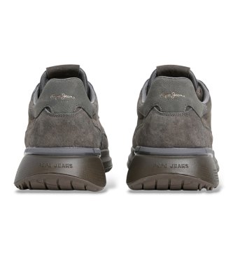 Pepe Jeans Baskets en cuir Bampton Suede gris foncé